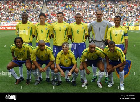 Soccer - FIFA World Cup 2002 - Group C - Brazil v Turkey. Brazil team ...