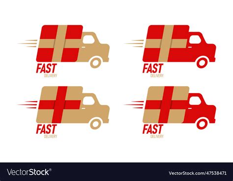 Fast delivery logo template design Royalty Free Vector Image