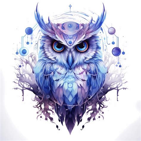 Premium AI Image | Mystical Forest Owl Tattoo with Celestial Elements