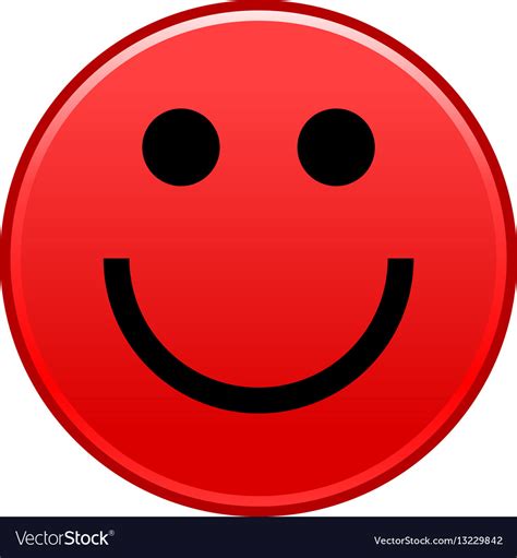 Red smiling face cheerful smiley happy emoticon Vector Image