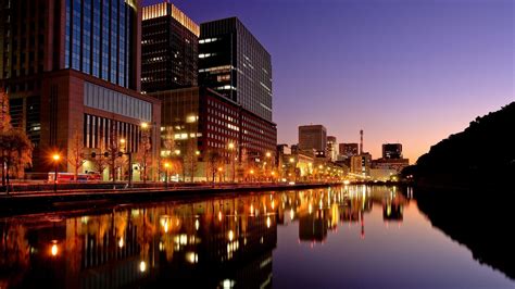 city, Tokyo, City lights, Reflection, Water, Building Wallpapers HD / Desktop and Mobile Backgrounds