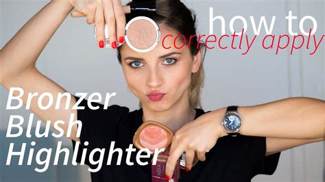 How To Apply Blush Bronzer And Highlighter - Bronzer, Blush & Highlighter Tutorial | Highlighter ...