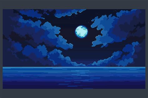 Ocean and Clouds Free Pixel Art Backgrounds by 2D Game Assets on Dribbble