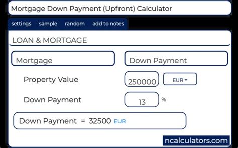 Mortgage Down Payment Calculator