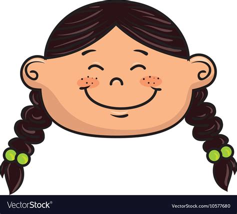 Girl kid cartoon smiling Royalty Free Vector Image