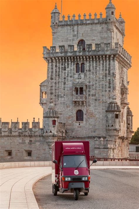 View on Belem Tower at Sunset. Lisboa, Portugal Editorial Stock Photo - Image of city, view ...