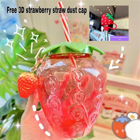 Strawberry Strawberry Cup Party Cup Straw Cup Strawberry - Etsy