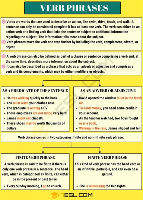 Verb Phrase: Definition, Functions and Useful Examples • 7ESL