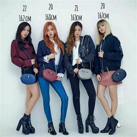 Their age and height but Lisa's height is 170cm | Blackpink fashion, Blackpink photos, Blackpink