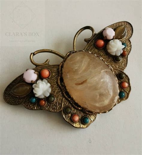 Beautiful Art Deco butterfly brooch, 1930s Czech cell… - Gem