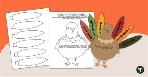 Thanksgiving Crafts - I Am Thankful For Printable | Teach Starter