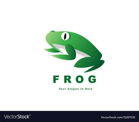 Simple minimalistic abstract green frog logo Vector Image