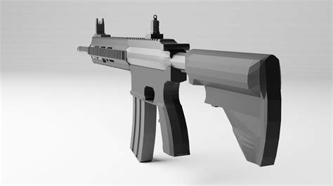 Low Poly Rifle 3D Model $1 - .blend .fbx .obj .dae - Free3D