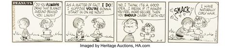 Charles Schulz Peanuts Third Frieda Daily Comic Strip Original Art | Lot #92171 | Heritage Auctions