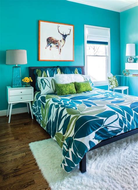 40 Bold Turquoise Bedroom Decor Ideas - DigsDigs