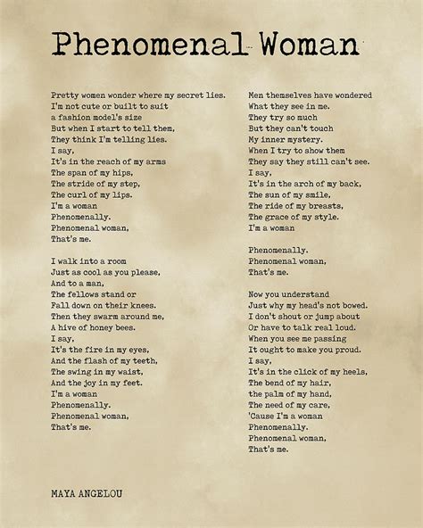 Maya Angelou Phenomenal Woman Poem