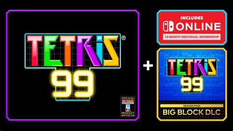 Tetris® 99 + Big Block DLC + Nintendo Switch Online Individual Membership (12 Months) for ...