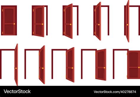 Door animation open and closed office doors Vector Image