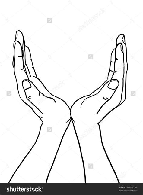 Hand Drawn Two Hands Together Opened Stock Vector 377798290 ... | How to draw hands, Hand art ...