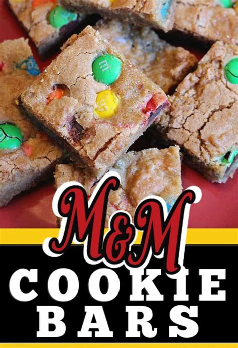 This easy and simple M&M Cookie Bars recipe is so delicious. Use candy ...