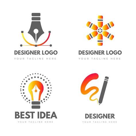 Free Vector | Graphic designer logo templates pack