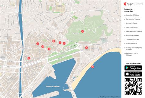 Málaga Printable Tourist Map | Sygic Travel