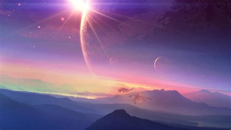 Outer space planets digital art science fiction wallpaper 26596