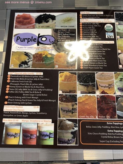 Online Menu of Purple Kow Restaurant, Concord, California, 94520 - Zmenu