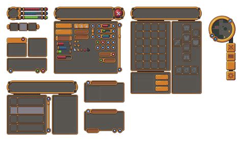 Pixel art RPG Golden UI | Pixel art games, Pixel design, Pixel art