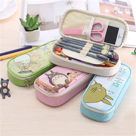 Kawaii Cat Pencil Case Large Capacity Double Layer for School Cute ...