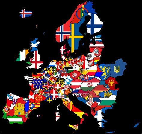 European Flags in a map by Uslengh on DeviantArt