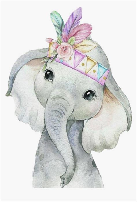 Elephant colorful cute baby animals watercolor elephant hd png download transparent png image ...