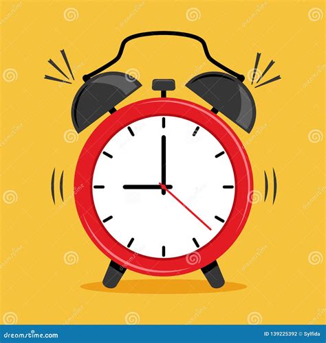 Red Alarm Clock Icon. Vector Illustration Stock Illustration - Illustration of icon, ring: 139225392