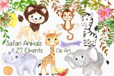 Watercolor Animals, Watercolor Clipart, Watercolor Sea, Jungle Animals, Animals For Kids, Baby ...