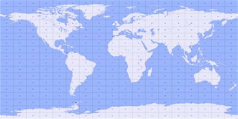 World Grid Square Map - Pacific Centered World Map