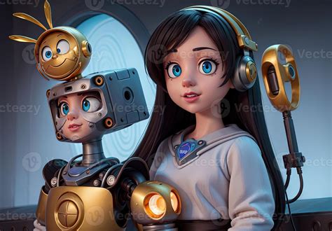 Robot cartoon attractive anime girl manga style illustration 24308563 Stock Photo at Vecteezy