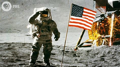 Astronaut On Moon By The American Flag