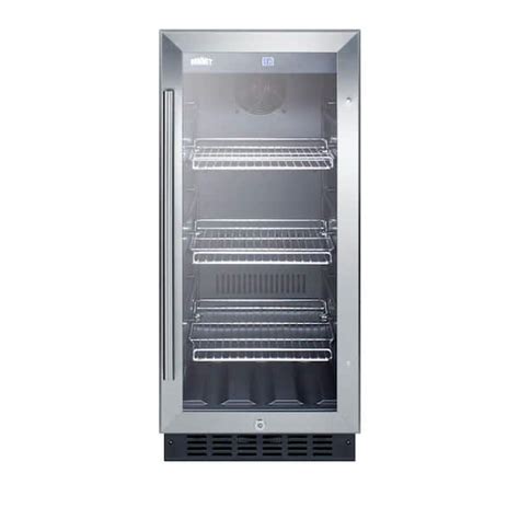 Summit Appliance 15 in. 2.45 cu. ft. Mini Fridge with Glass Door in Black SCR1536BG - The Home Depot