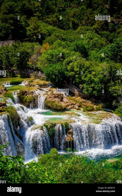 The Skradinski buk waterfall at Krka National Park in Croatia Stock ...