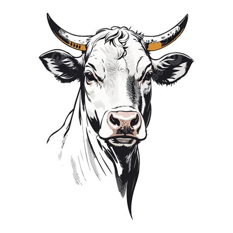 Vector Simple Side View Of Cow Head, Animal, Cow, Cow Head PNG and Vector with Transparent ...