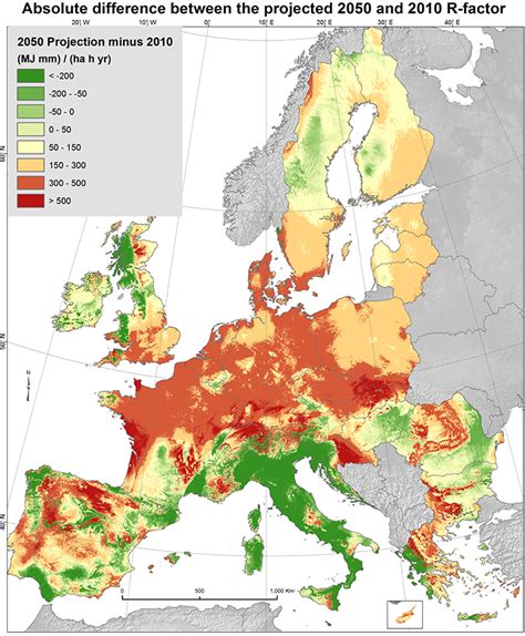 Future rainfall erosivity (projections for 2050 based on climate change) - ESDAC - European ...