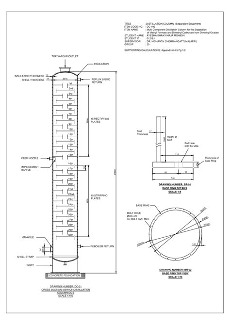 (PDF) Distillation Column AutoCAD Drawing Design