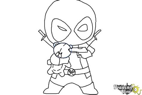 How to Draw Chibi Deadpool | DrawingNow