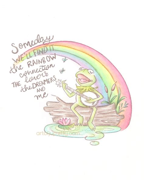 Kermit the Frog Rainbow Connection Painting Print the - Etsy