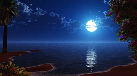 Moon Night Ocean Wallpapers - Top Free Moon Night Ocean Backgrounds - WallpaperAccess