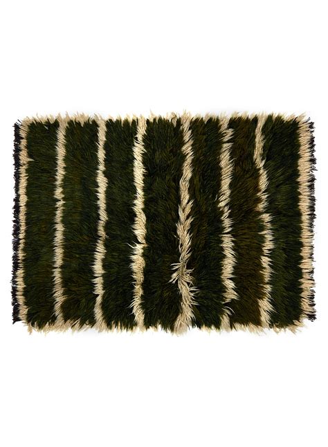 Super Shaggy Rug - Dark Green and Beige – FORSYTH