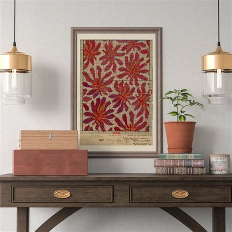 Contemporary Vintage Red Textile Wall Art Intricate Red - Etsy