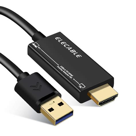 Buy ELECABLE USB to HDMI Adapter Cable 6FT for Mac OS Windows 11/10/8/7/, USB 3.0 to HDMI Male ...