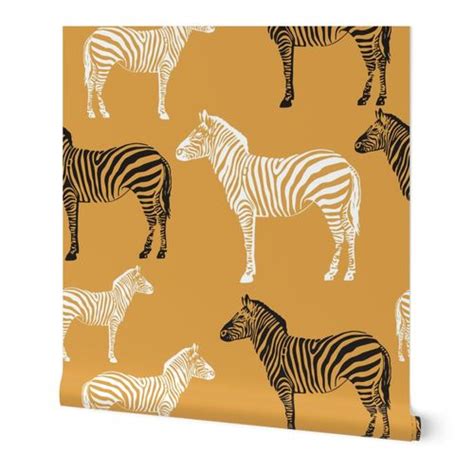 Black and White Zebras Wallpaper | Spoonflower