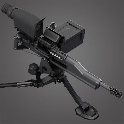 xm307 machine gun 3d max